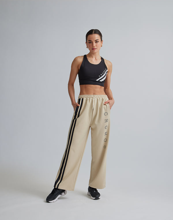 CRONOS WOMEN JERSEY WIDE PANTS【BEIGE】