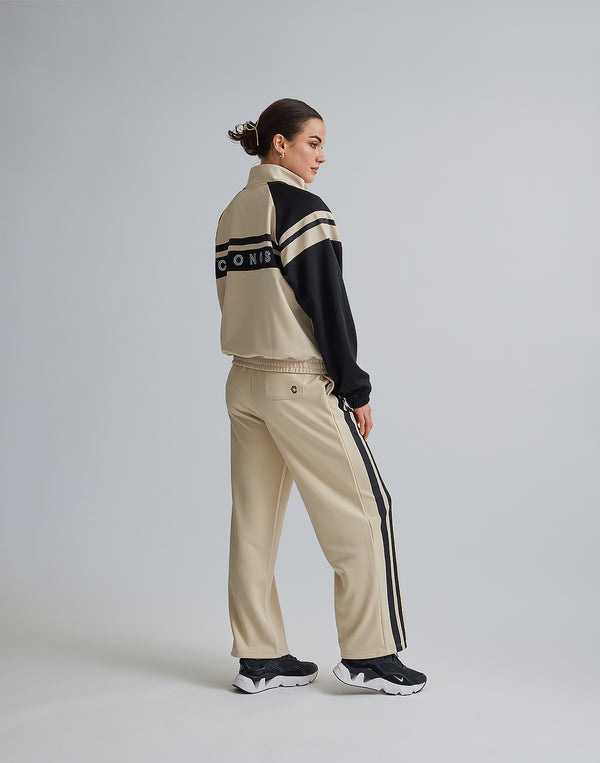CRONOS WOMEN JERSEY WIDE PANTS【BEIGE】