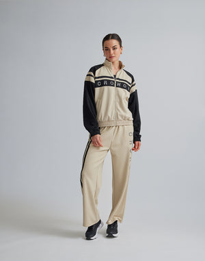 CRONOS WOMEN JERSEY WIDE PANTS【BEIGE】