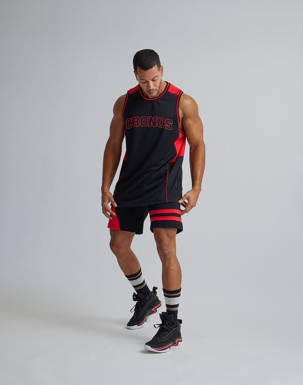 CRONOS BACK MESH TANKTOP [BLACK×RED]
