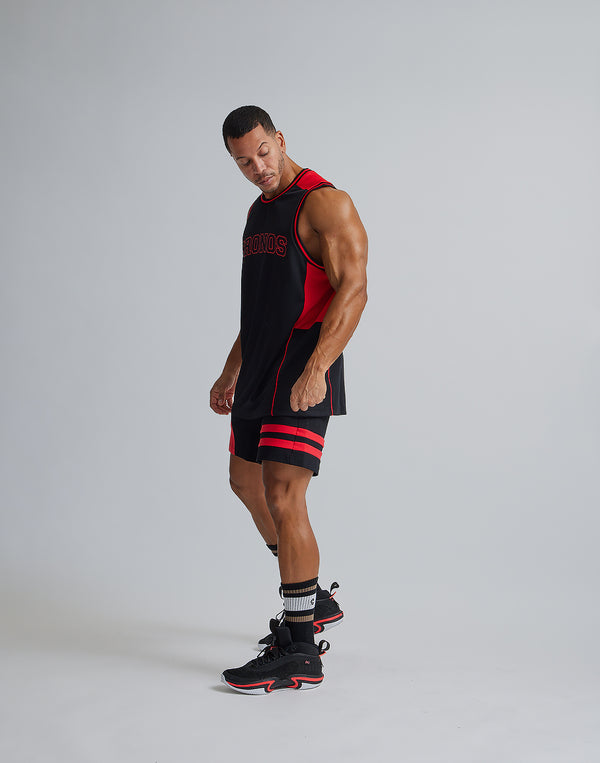CRONOS BACK MESH TANKTOP [BLACK×RED]