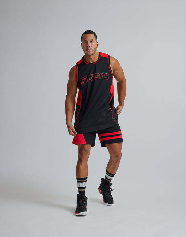CRONOS BACK MESH TANKTOP [BLACK×RED]