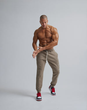 CRONOS STITCH LOGO LONGPANTS [TAUPE]