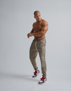 CRONOS STITCH LOGO LONGPANTS [TAUPE]