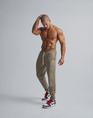 CRONOS STITCH LOGO LONGPANTS [TAUPE]