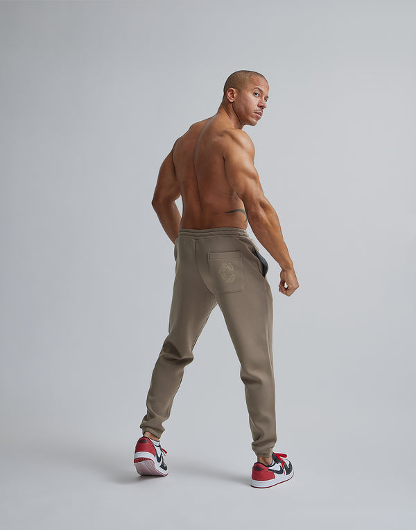 CRONOS STITCH LOGO LONGPANTS [TAUPE]