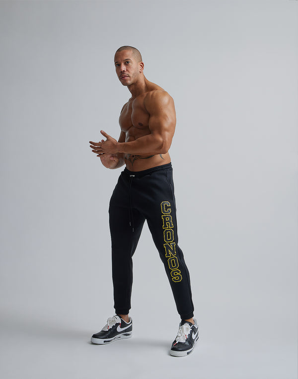 CRONOS STITCH LOGO LONGPANTS [BLACK×YELLOW]
