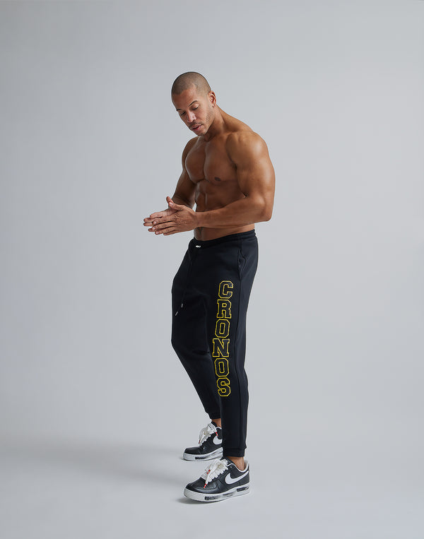 CRONOS STITCH LOGO LONGPANTS [BLACK×YELLOW]