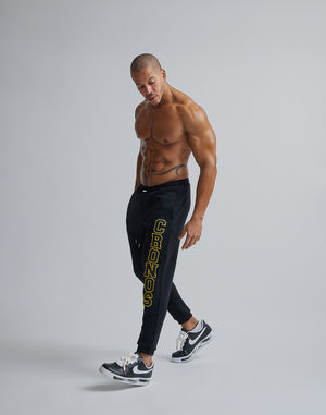 CRONOS STITCH LOGO LONGPANTS [BLACK×YELLOW]