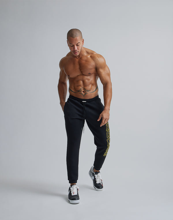 CRONOS STITCH LOGO LONGPANTS [BLACK×YELLOW]