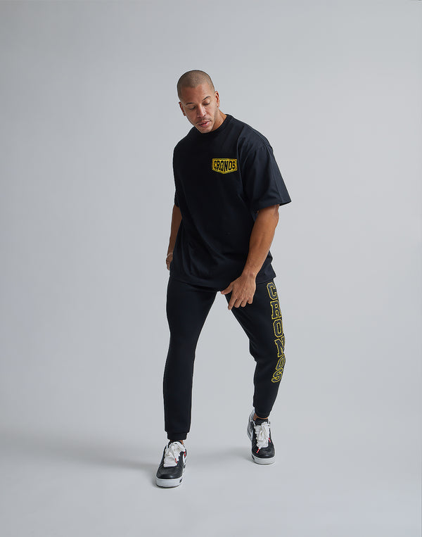 CRONOS STITCH LOGO LONGPANTS [BLACK×YELLOW]