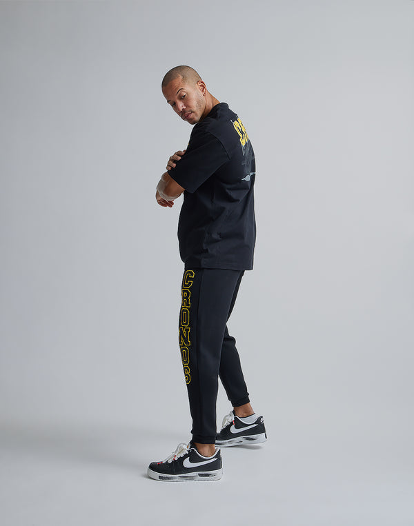 CRONOS STITCH LOGO LONGPANTS [BLACK×YELLOW]