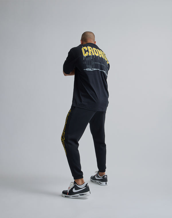 CRONOS STITCH LOGO LONGPANTS [BLACK×YELLOW]