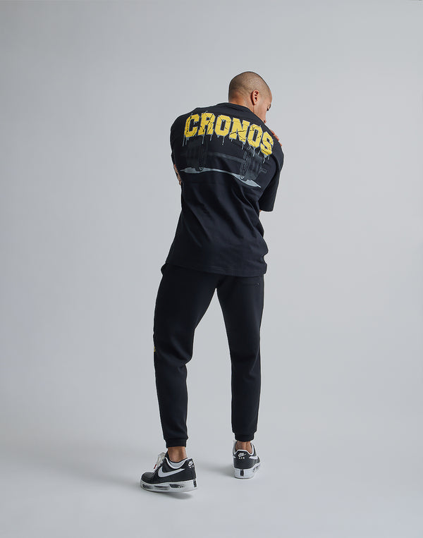 CRONOS STITCH LOGO LONGPANTS [BLACK×YELLOW]