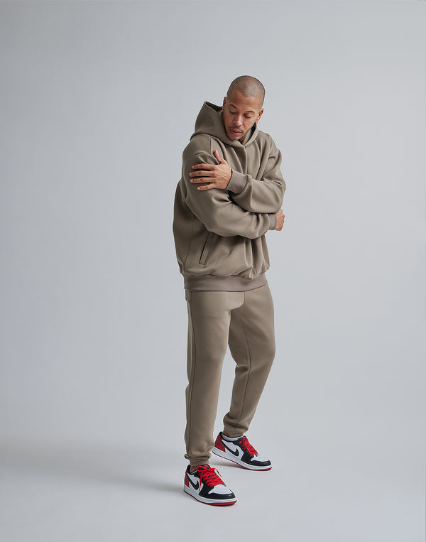 CRONOS BACK LOGO HOODIE【TAUPE】