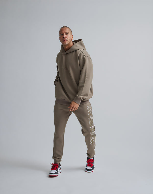 CRONOS BACK LOGO HOODIE【TAUPE】