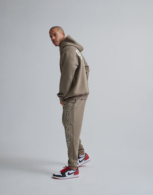 CRONOS BACK LOGO HOODIE【TAUPE】
