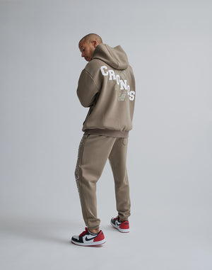 CRONOS BACK LOGO HOODIE【TAUPE】