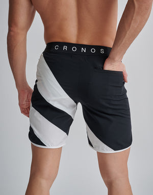 CRONOS GEOMETRIC STAGE SHORTS [BLUE×RED]
