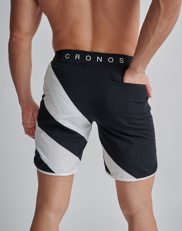 CRONOS GEOMETRIC STAGE SHORTS [BLUE×RED]
