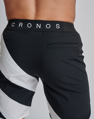CRONOS GEOMETRIC STAGE SHORTS [BLUE×RED]