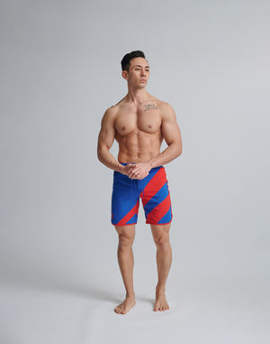 CRONOS GEOMETRIC STAGE SHORTS [BLUE×RED]