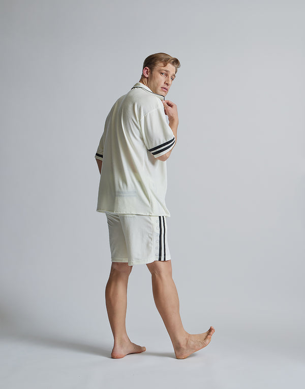 CRONOS ROOM OPEN COLLAR SHIRT【WHITE】