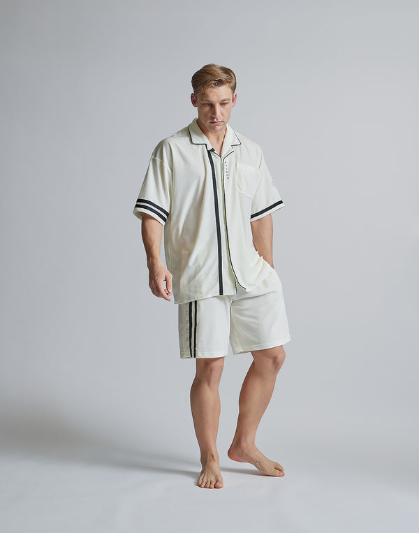 CRONOS ROOM OPEN COLLAR SHIRT【WHITE】