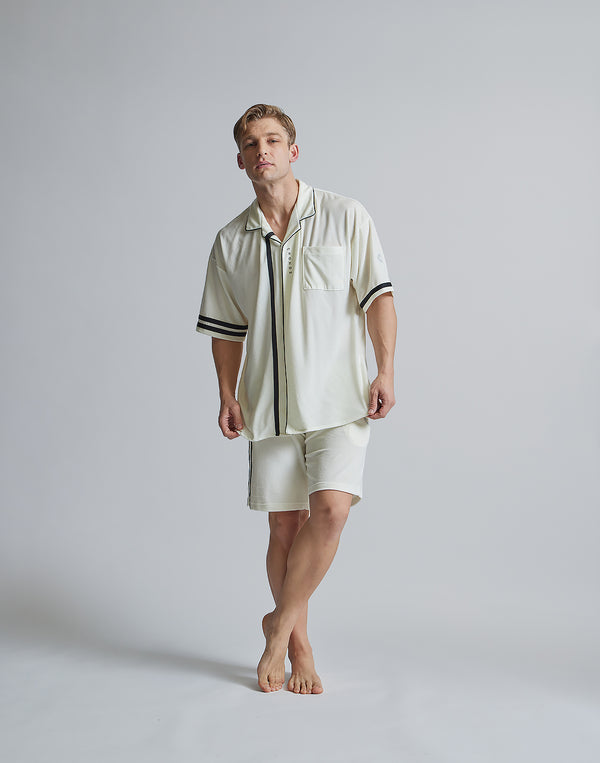 CRONOS ROOM OPEN COLLAR SHIRT【WHITE】