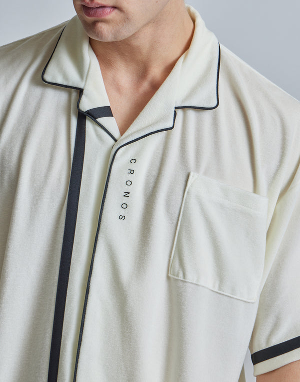 CRONOS ROOM OPEN COLLAR SHIRT【WHITE】