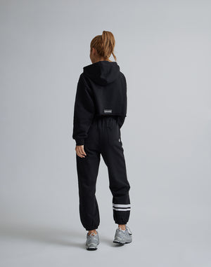 CRONOS WOMEN LOGO SHORT HOODIE【BLACK】