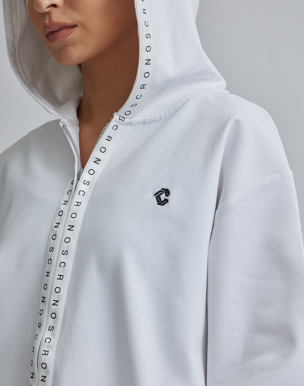 CRONOS WOMEN COMFORT ZIP HOODIE【BEIGE】