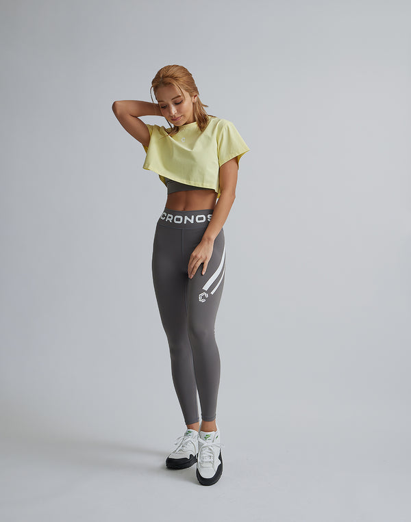 CRONOS WOMEN DESIGN SHORT T-SHIRTS【YELLOW】