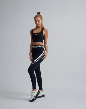 CRONOS WOMEN BACK LOGO STRAP BRA【BLACK】
