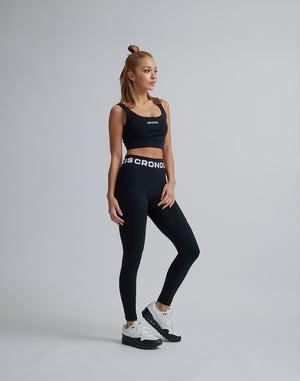CRONOS WOMEN BACK LOGO STRAP BRA【BLACK】