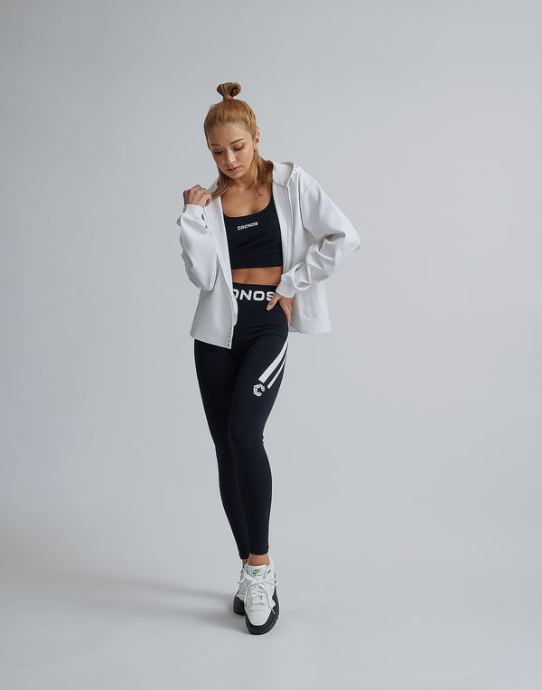 CRONOS WOMEN COMFORT ZIP HOODIE [WHITE]
