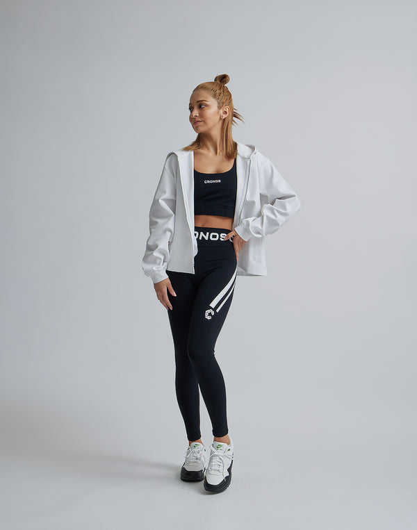 CRONOS WOMEN COMFORT ZIP HOODIE [WHITE]