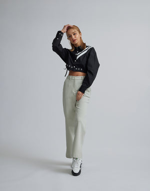 CRONOS WOMEN 2LINE SHORT SHIRTS【BLACK】