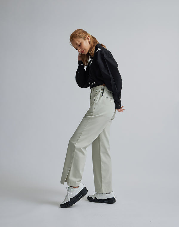 CRONOS WOMEN 2LINE SHORT SHIRTS【BLACK】