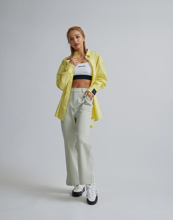 CRONOS WOMEN LOGO LONG SHIRTS【YELLOW】