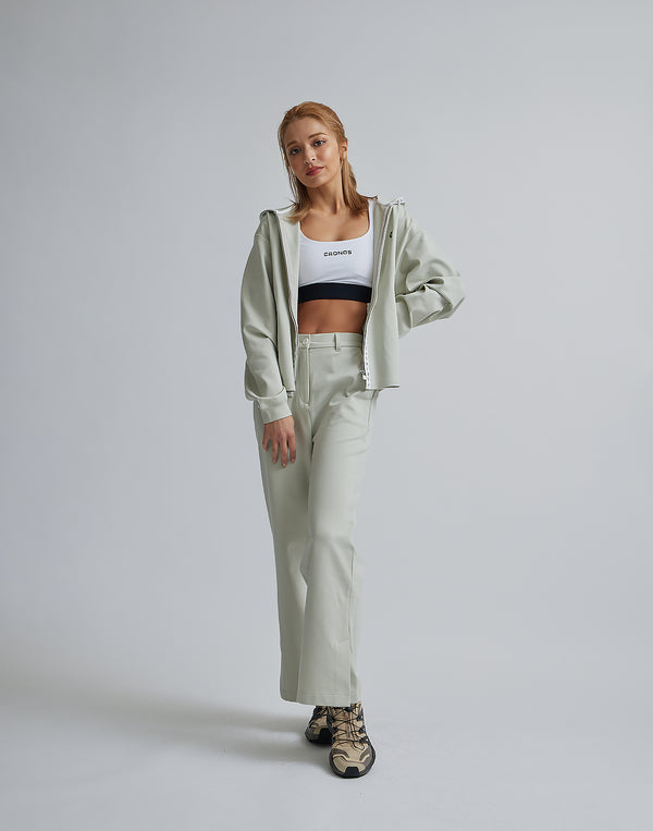 CRONOS WOMEN EASY CARE STRETCH PANTS【BEIGE】