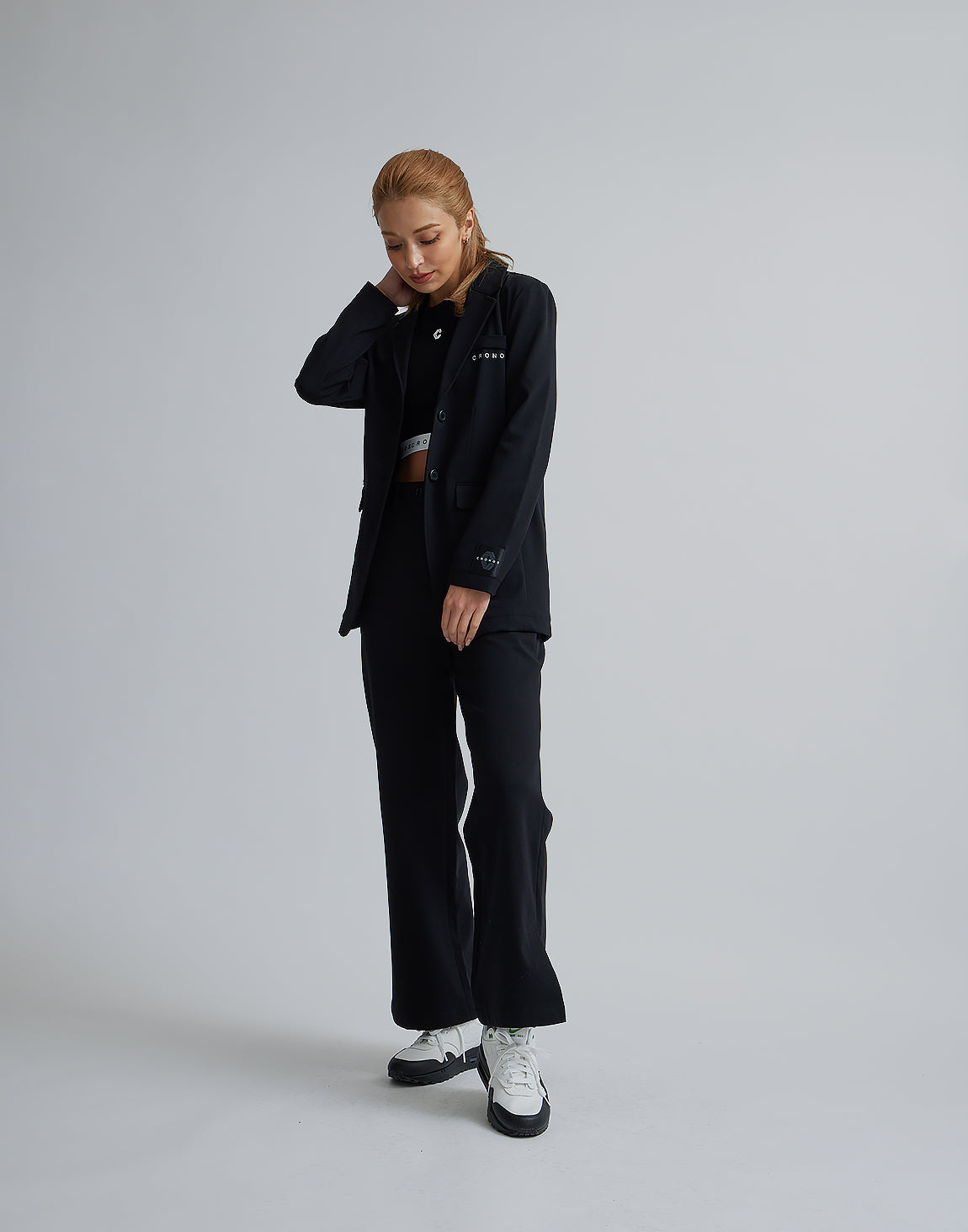 CRONOS WOMEN EASY CARE STRETCH PANTS【BLACK】 – クロノス