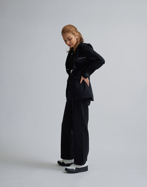CRONOS WOMEN EASY CARE STRETCH PANTS【BLACK】