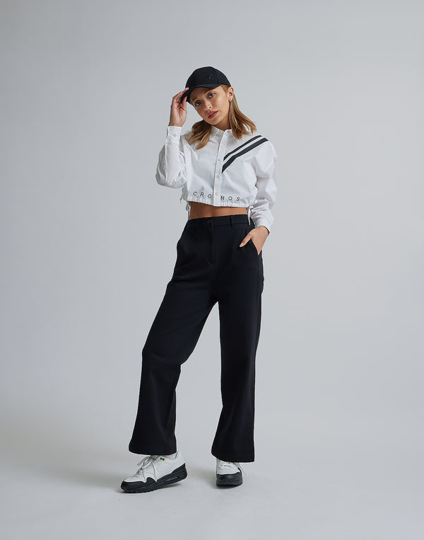 CRONOS WOMEN 2LINE SHORT SHIRTS【WHITE】