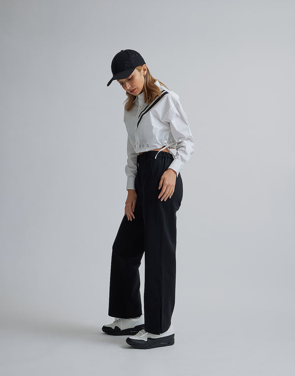 CRONOS WOMEN 2LINE SHORT SHIRTS【WHITE】