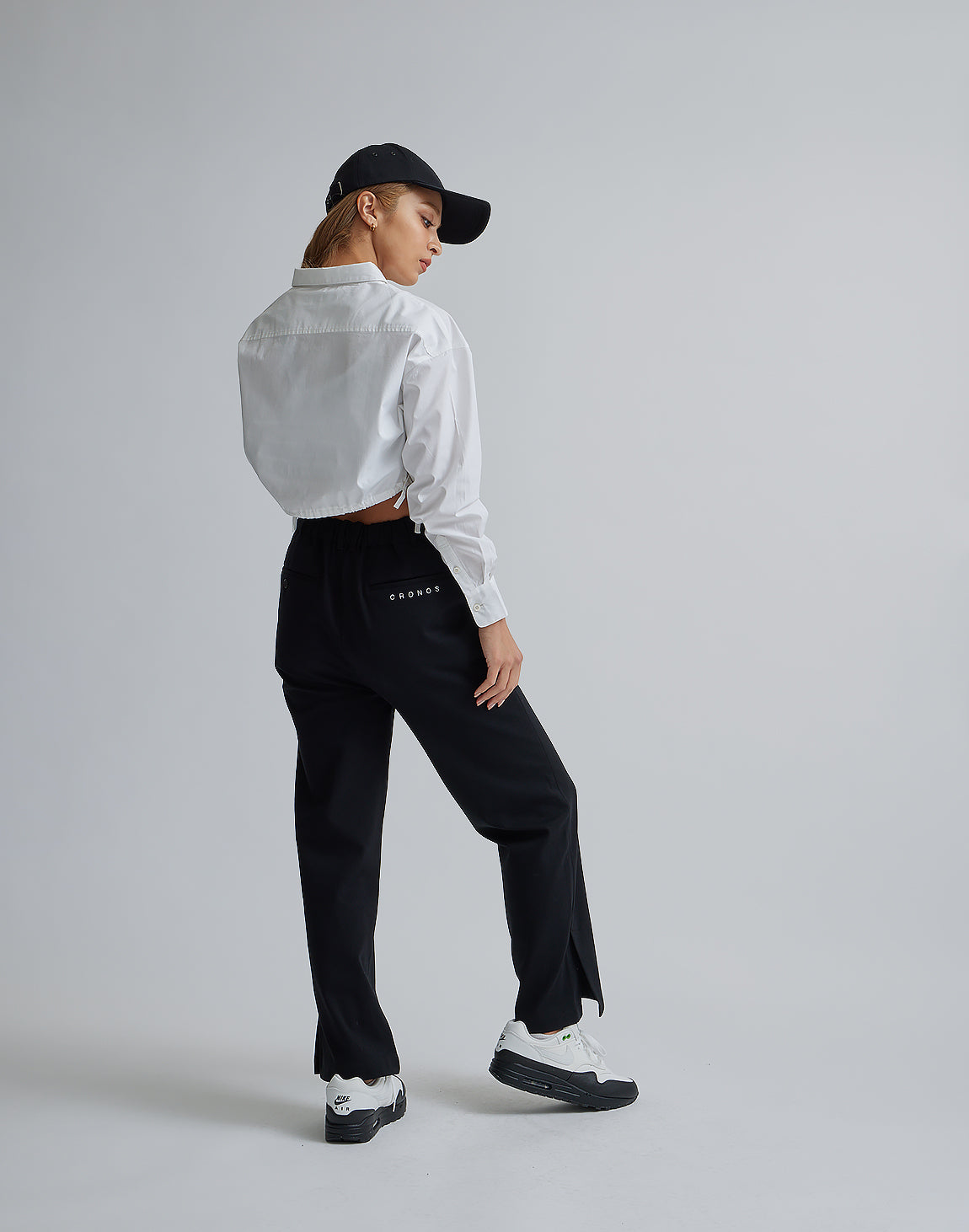 CRONOS WOMEN EASY CARE STRETCH PANTS【BLACK】 – クロノス