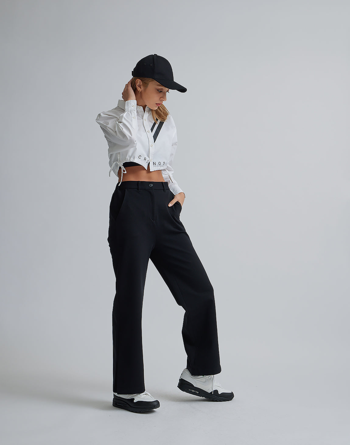 CRONOS WOMEN EASY CARE STRETCH PANTS【BLACK】 – クロノス CRONOS WOMEN EASY CARE STRETCH PANTS【BLACK】 – クロノス