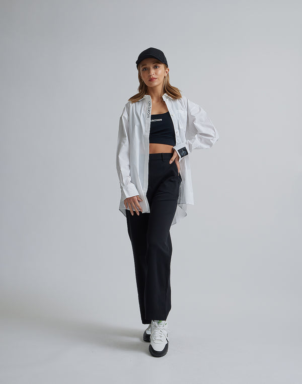 CRONOS WOMEN LOGO LONG SHIRTS【WHITE】