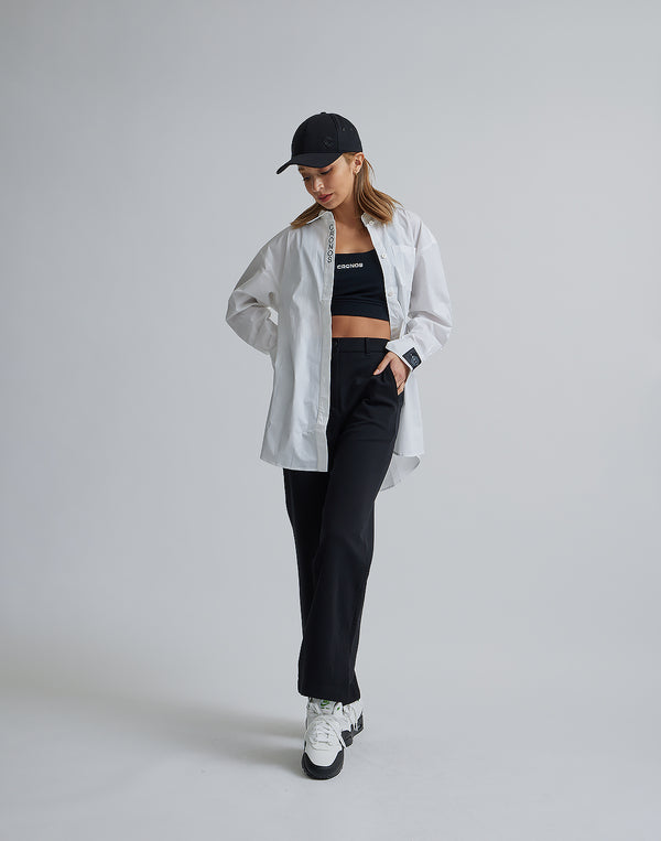 CRONOS WOMEN LOGO LONG SHIRTS【WHITE】