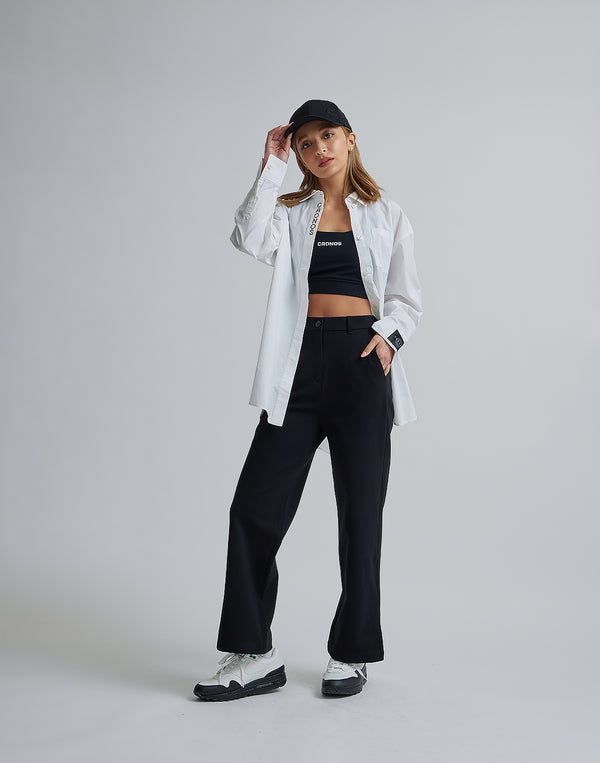 CRONOS WOMEN LOGO LONG SHIRTS【WHITE】